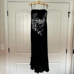 Elegant Black and Silver Evening Dress